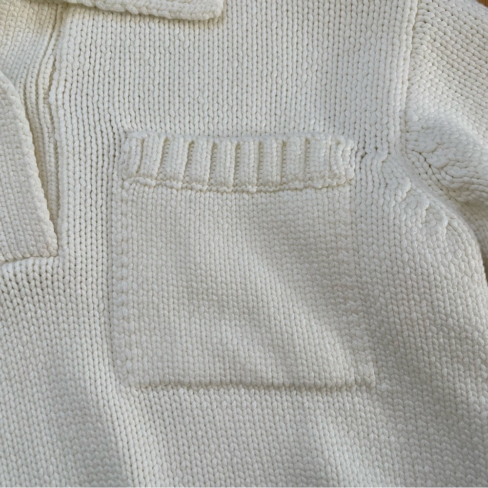 Zara Knit Polo Sweater Size Small White / Ivory - Picture 8 of 8